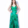 Rochie de Vară Elegantă, Verde cu Imprimeu Floral