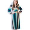 Rochie Midi Plisată cu Imprimeu Ombre