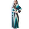 Rochie Midi Plisată cu Imprimeu Ombre