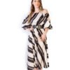 Rochie Midi cu Imprimeu Dungi