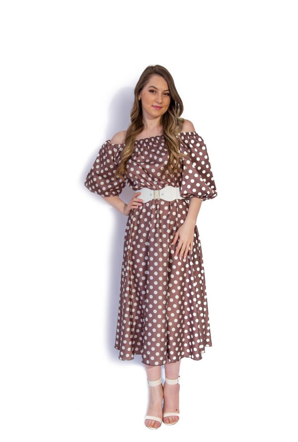 Rochie Midi cu Imprimeu Buline