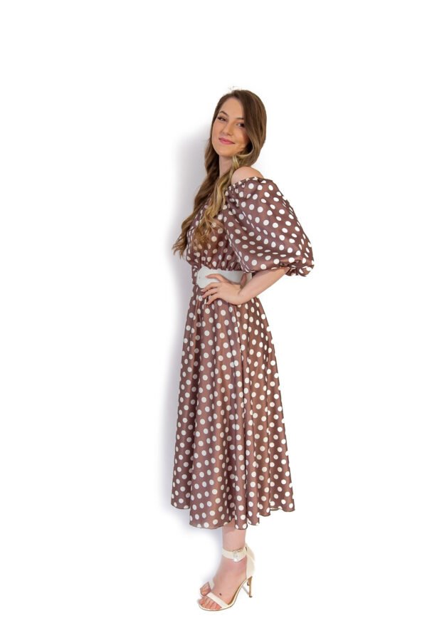 Rochie Midi cu Imprimeu Buline