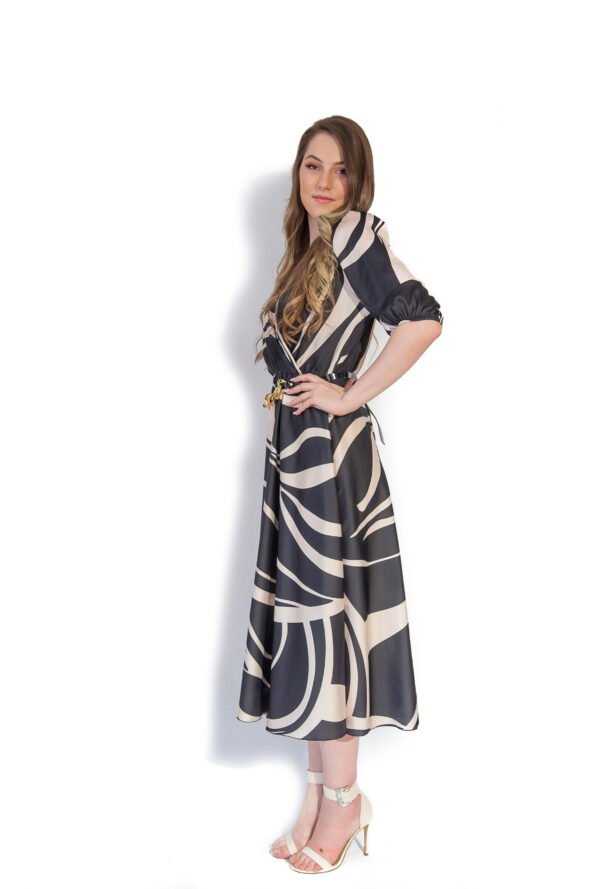 Rochie Midi cu Imprimeu Abstract