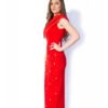 Rochie de Seară Asimetrică cu Detalii Strălucitoare