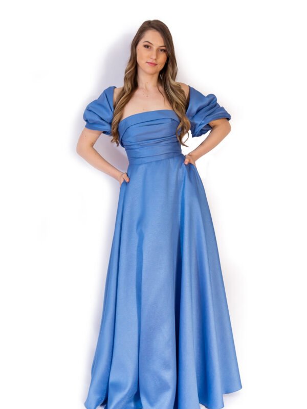 Rochie de Seară cu Mâneci Bufante