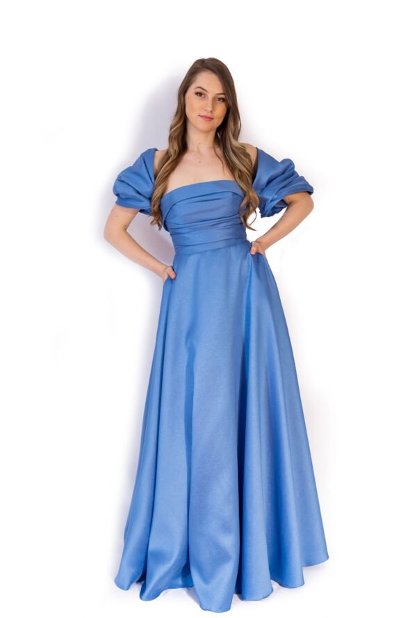 Rochie de Seară cu Mâneci Bufante