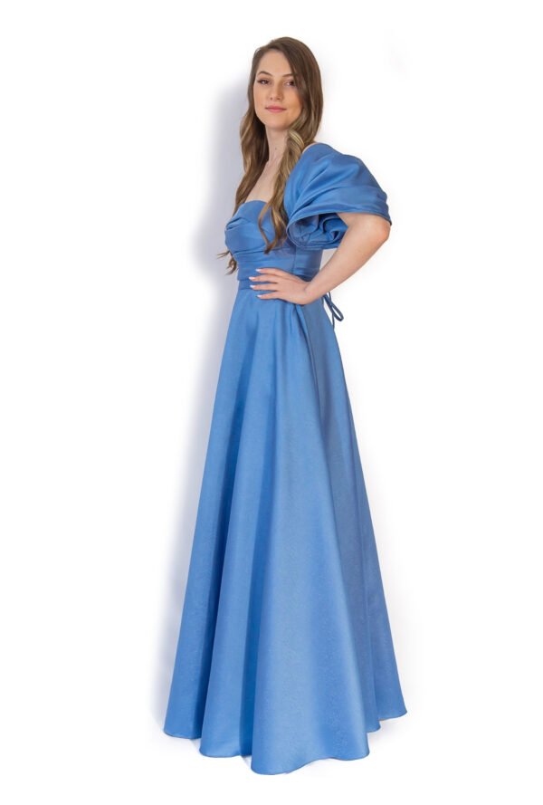 Rochie de Seară cu Mâneci Bufante