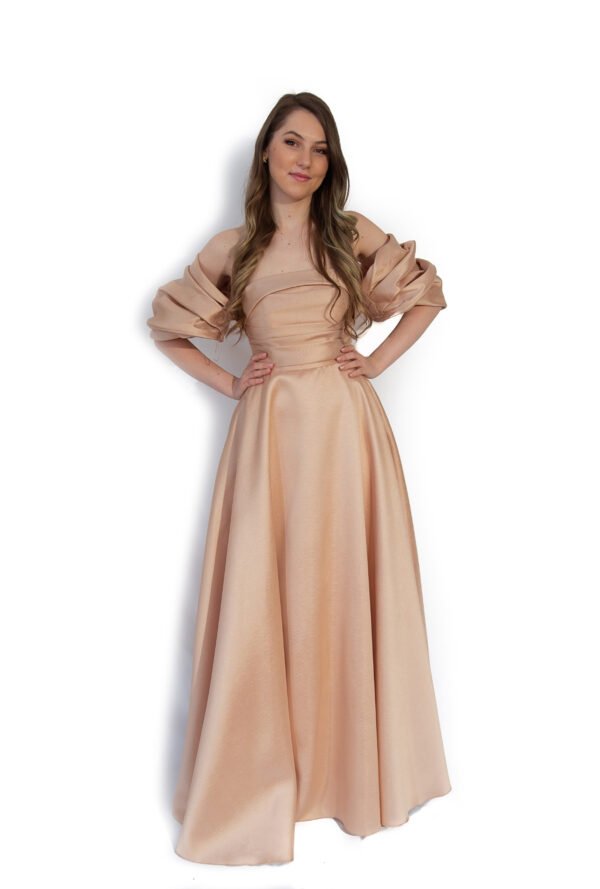 Rochie de Seară cu Mâneci Bufante