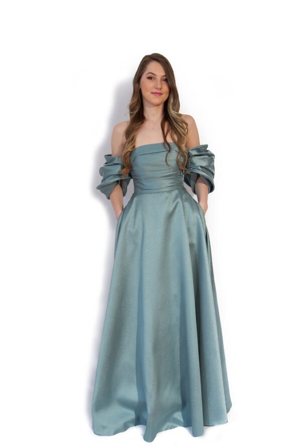 Rochie de Seară cu Mâneci Bufante