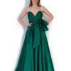 Rochie de Seară din Satin cu Fundă Laterală