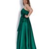 Rochie de Seară din Satin cu Fundă Laterală