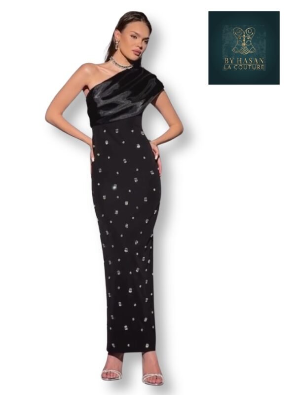 Rochie de Seară Asimetrică negru
