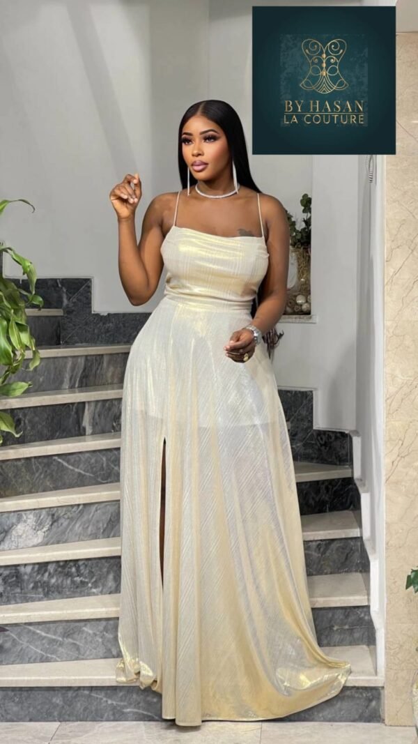 Rochie de Seară Elegantă Auriu Perlat