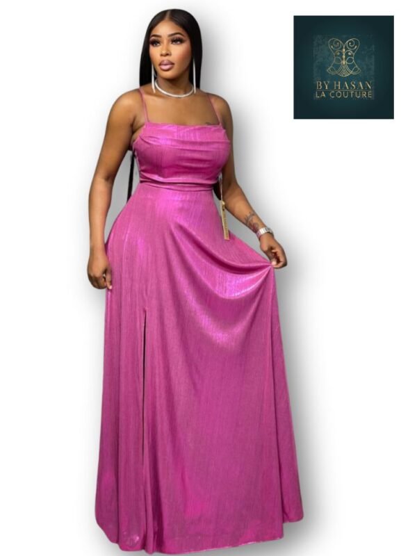 Rochie de Seară Elegantă Fuchsia Metalizat