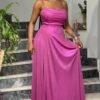 Rochie de Seară Elegantă Fuchsia Metalizat