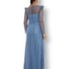 Rochie de Seară cu Aplicații Fine Albastru