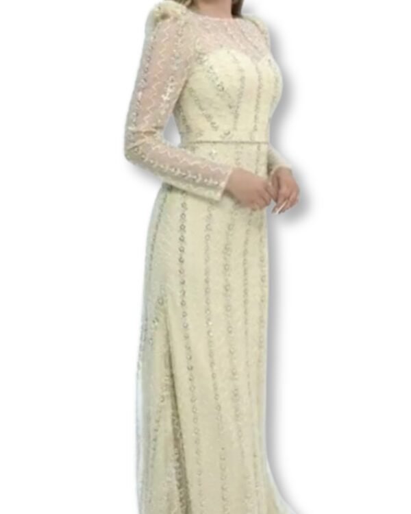 Rochie de Seară cu Aplicații Fine Auriu