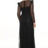 Rochie de Seară cu Aplicații Fine Negru