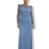Rochie de Seară cu Aplicații Fine Albastru