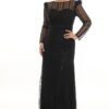Rochie de Seară cu Aplicații Fine negru