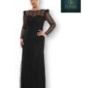 Rochie de Seară cu Aplicații Fine negru