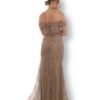 Rochie de seară Bardot Bej Cappuccino