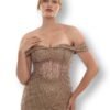Rochie de seară Bardot Bej cappuccino